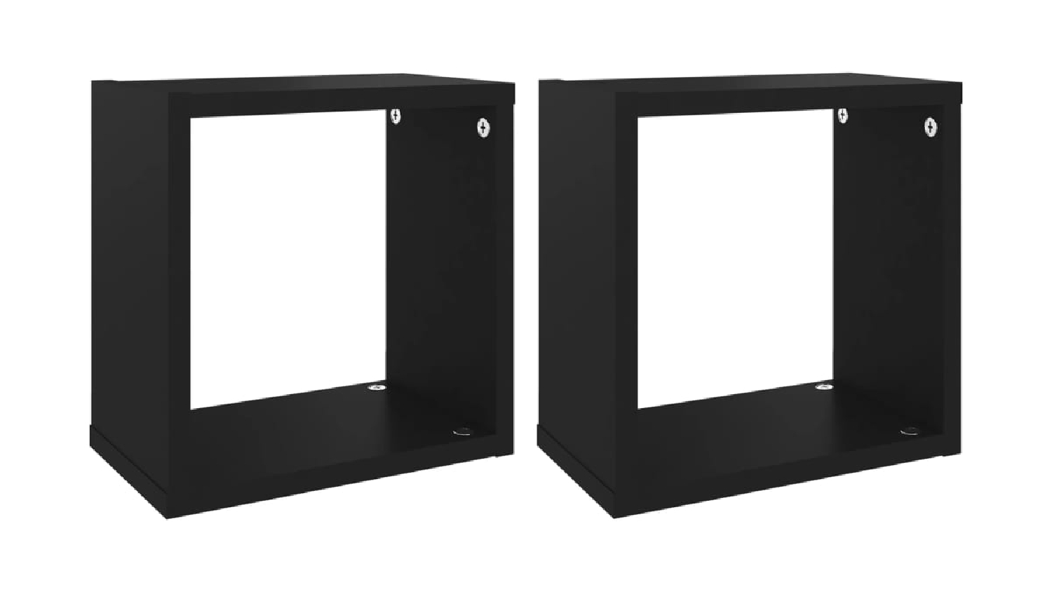 NNEVL Wall Shelves Floating Rectangle 2pcs. 26 x 15 x 26cm - Black