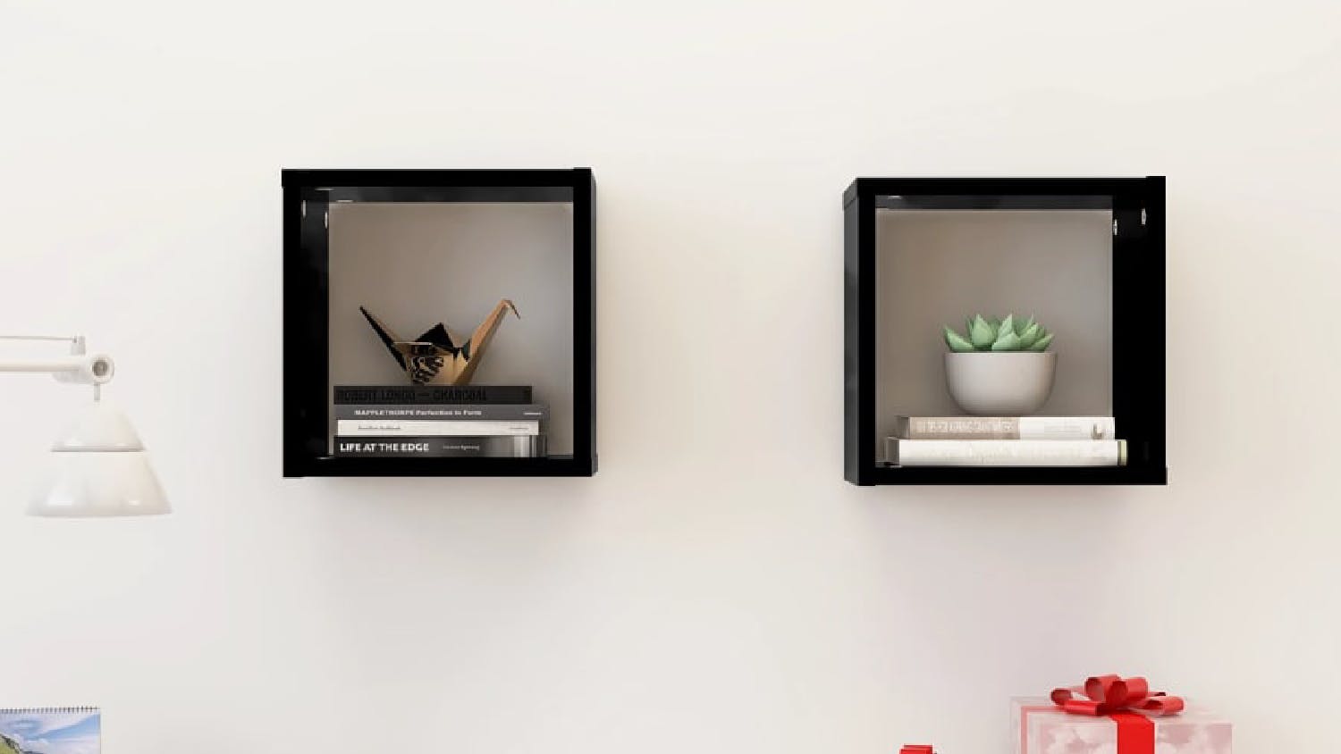 NNEVL Wall Shelves Floating Rectangle 2pcs. 26 x 15 x 26cm - Black