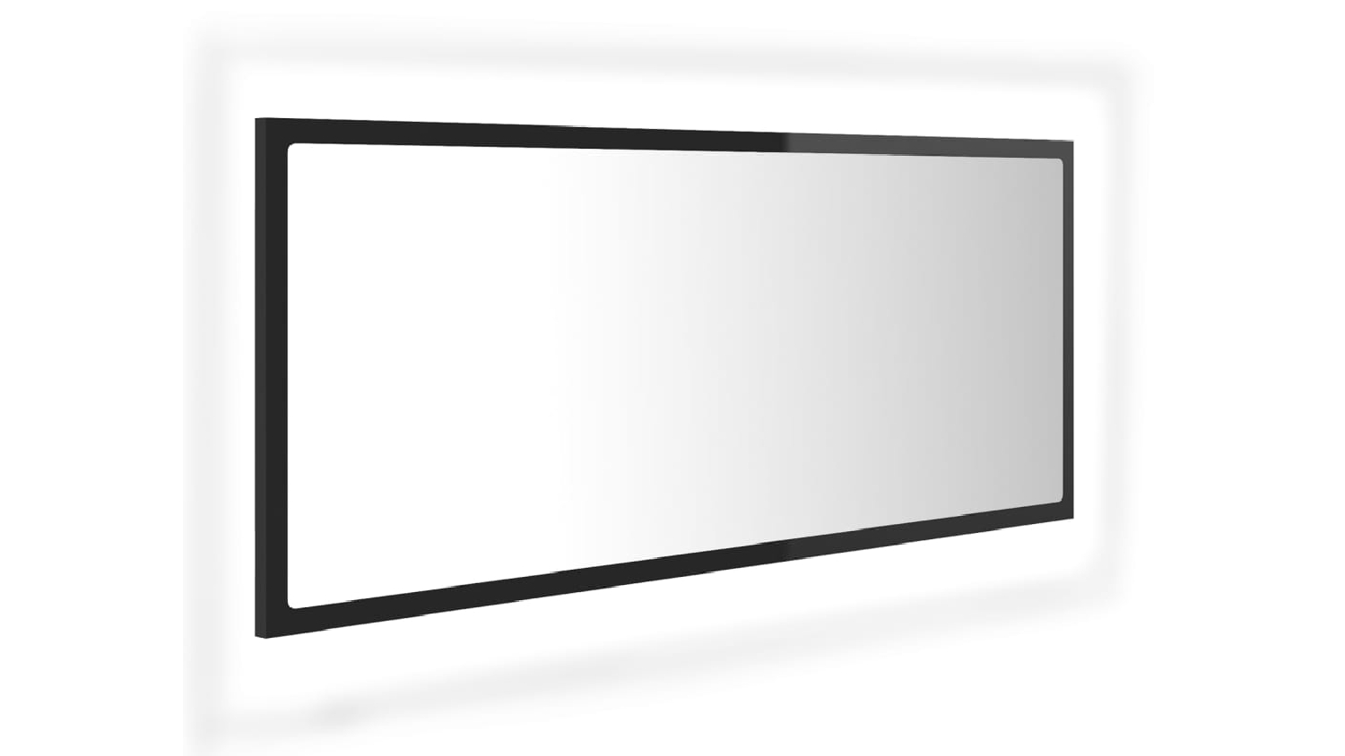 NNEVL LED Backlit Bathroom Mirror 100 x 8.5 x 37cm Gloss Black