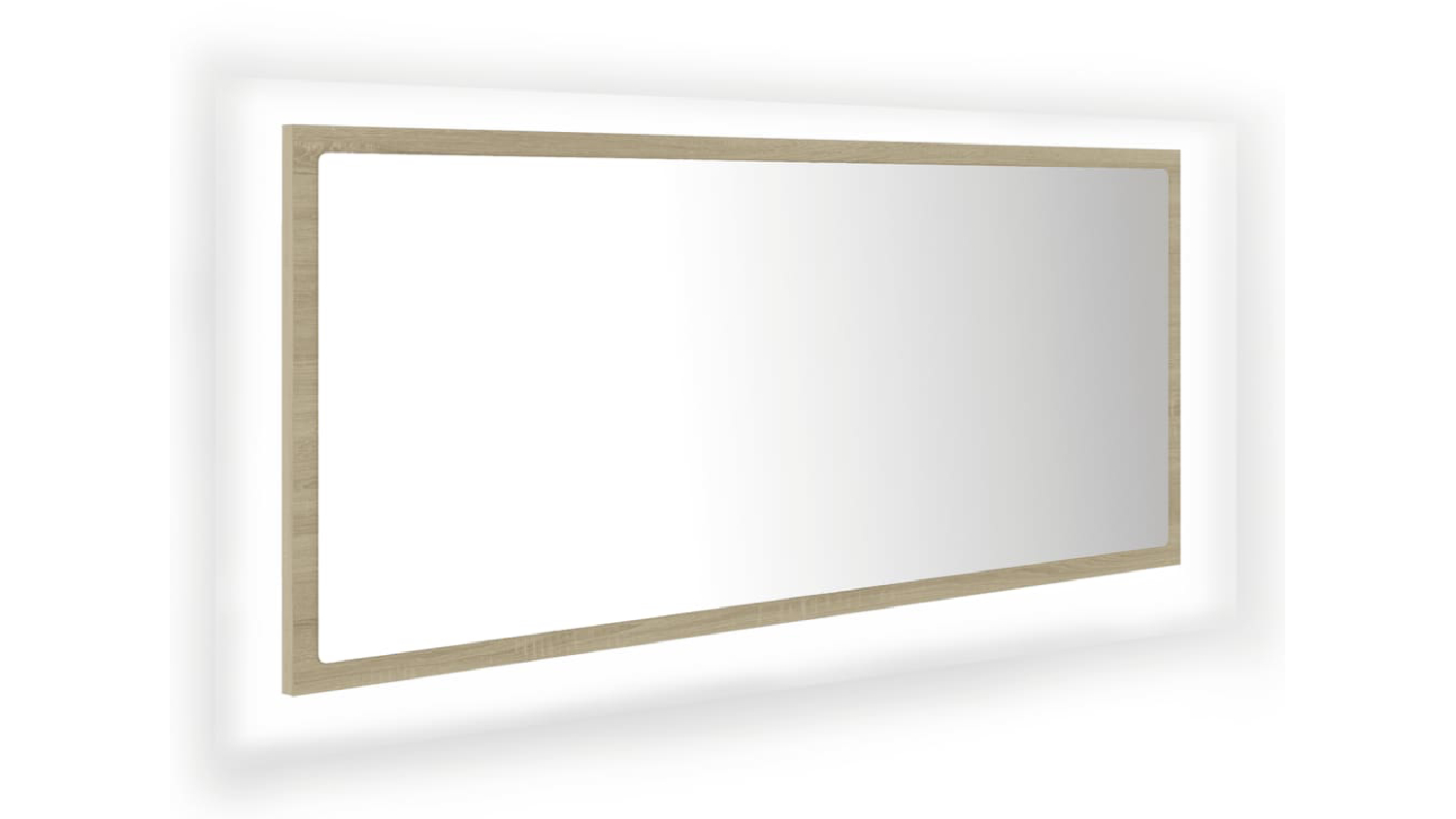 NNEVL LED Backlit Bathroom Mirror 100 x 8.5 x 37cm - Sonoma Oak