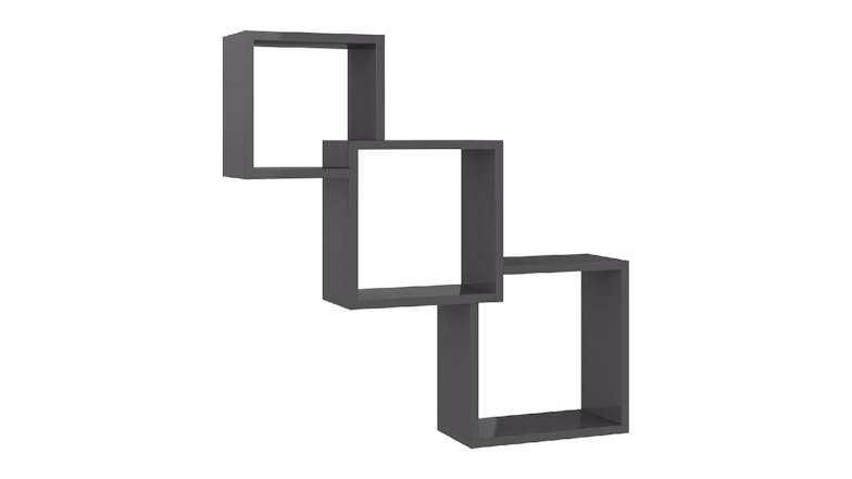 NNEVL Wall Shelves Cube 84.5 x 15 x 27cm - Gloss Grey