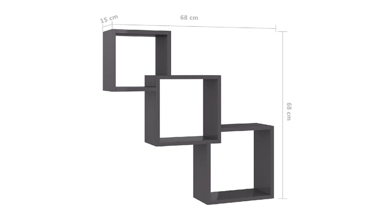 NNEVL Wall Shelves Cube 84.5 x 15 x 27cm - Gloss Grey