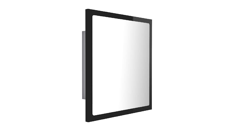 NNEVL LED Backlit Bathroom Mirror 40x8.5x37cm Gloss Black