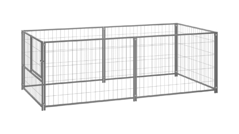 NNEVL Dog Cage Steel 200 x 100 x 70cm - Silver