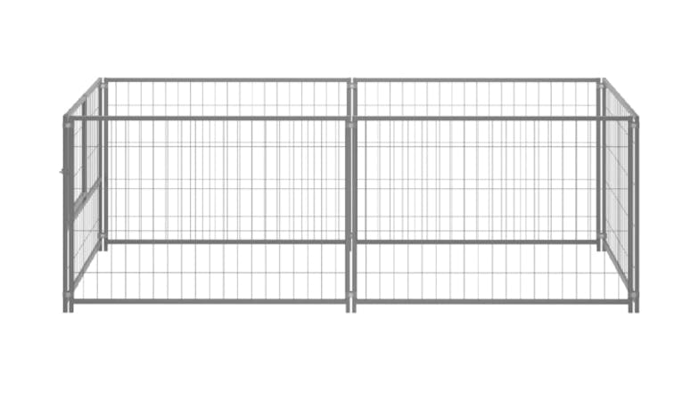 NNEVL Dog Cage Steel 200 x 100 x 70cm - Silver