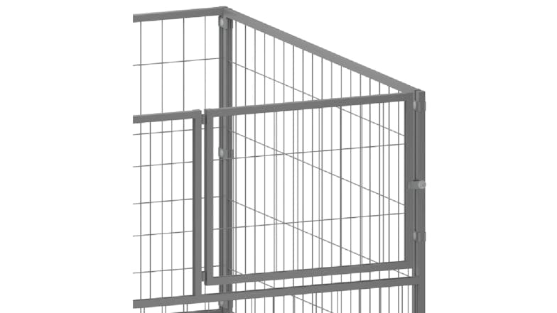 NNEVL Dog Cage Steel 200 x 100 x 70cm - Silver