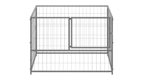 NNEVL Dog Cage Steel 100 x 100 x 70cm - Silver