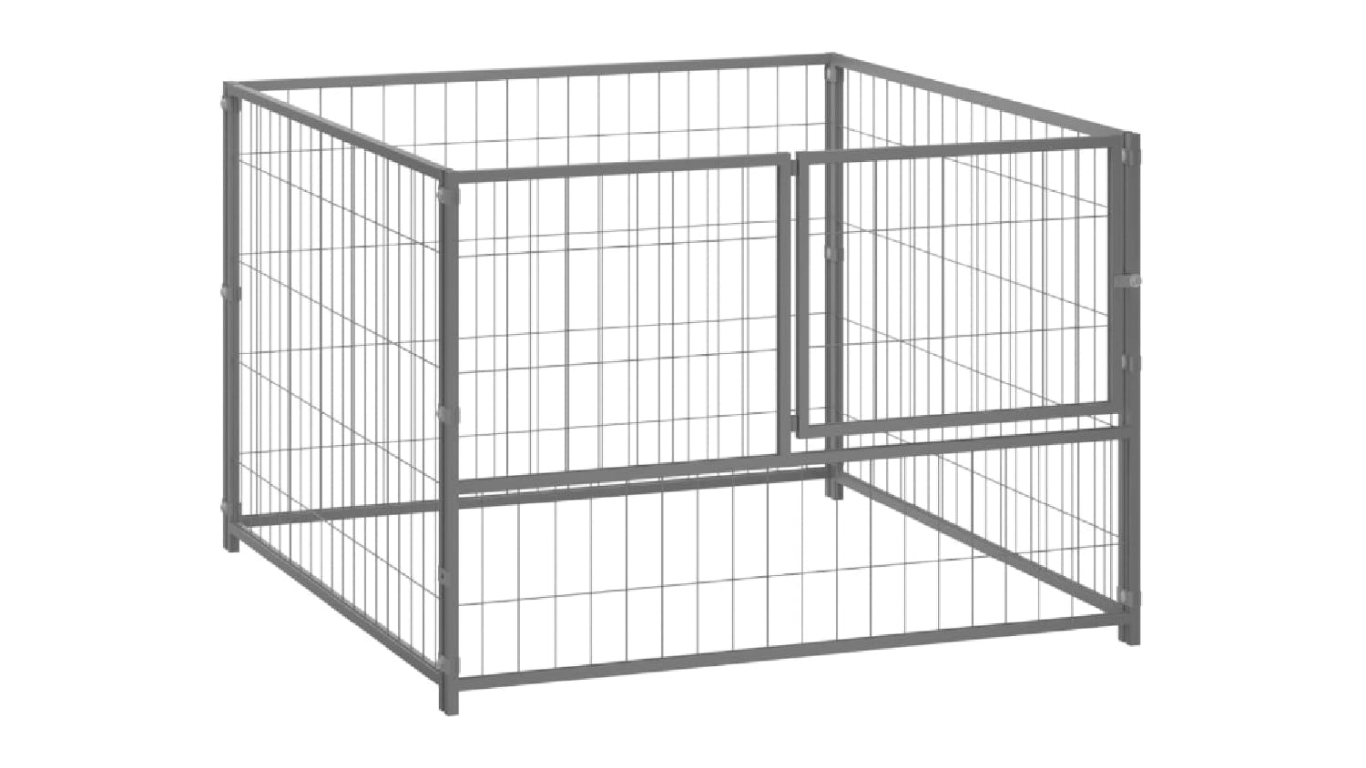 NNEVL Dog Cage Steel 100 x 100 x 70cm - Silver