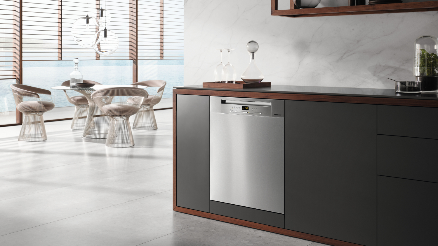 Miele 14 Place Setting Dishwasher - Built-Under with 5 Programs - CleanSteel (G 5210 SCU/11587610)