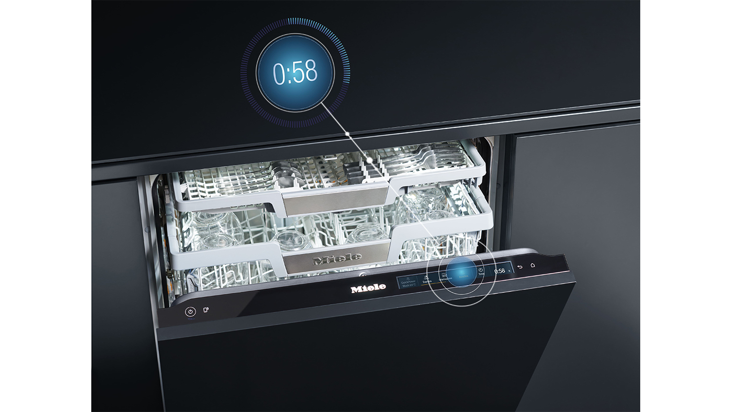 Miele 14 Place Setting BuiltUnder 60cm Dishwasher CleanSteel (G 7114