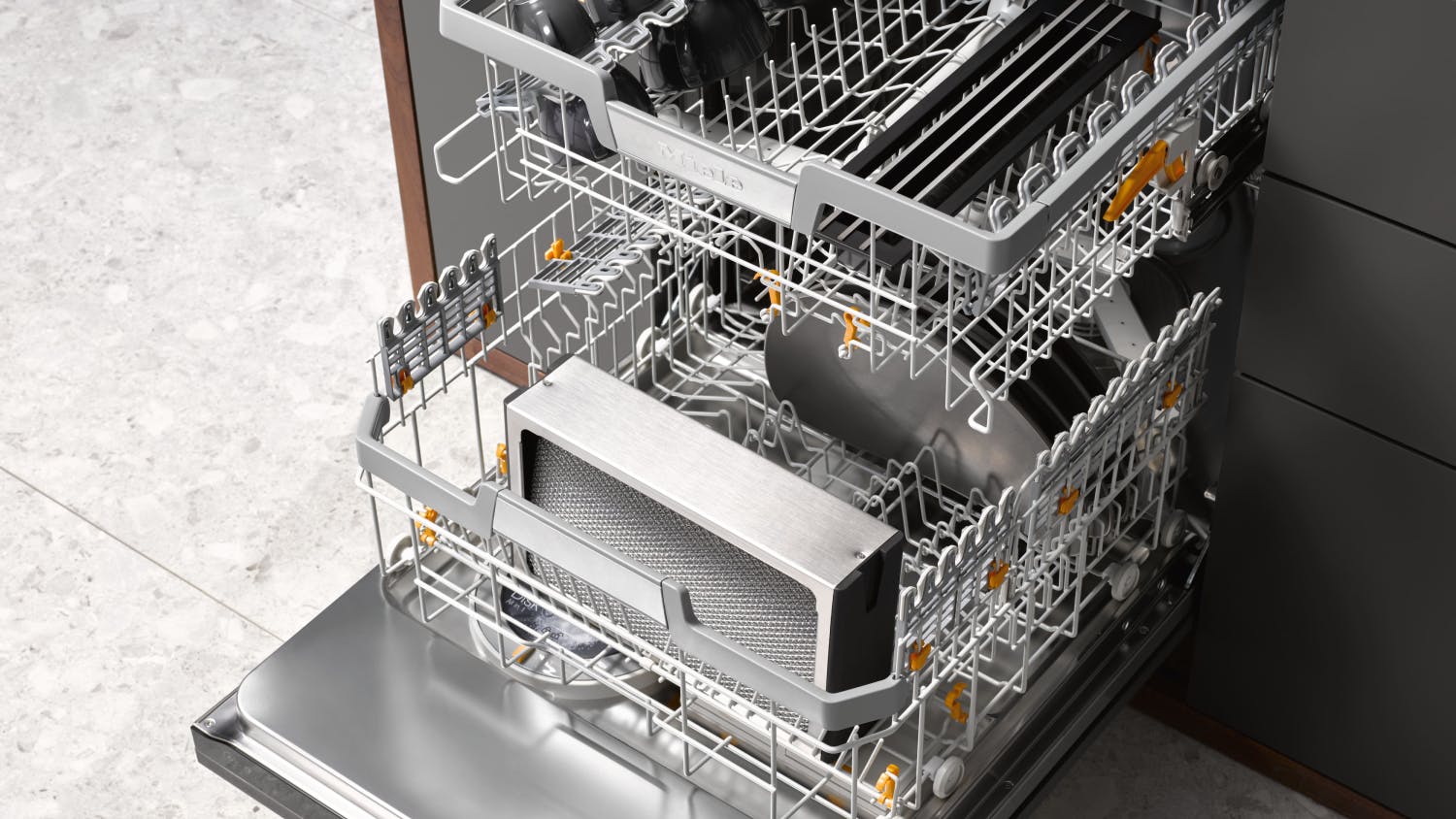 Miele 15 Place Setting Semi Integrated 60cm Dishwasher - Obsidian Black (G 7519 SCi XXL/11321200)