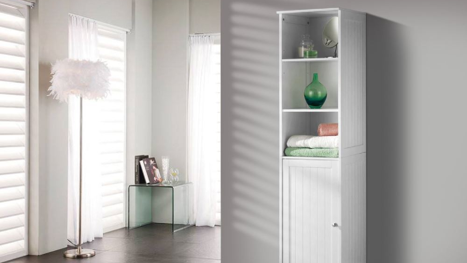TSB Living Tower Bathroom Cabinet - White