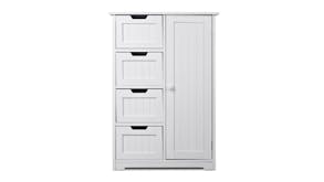 TSB Living 5 Compartment Storage Cabinet & Drawers - White