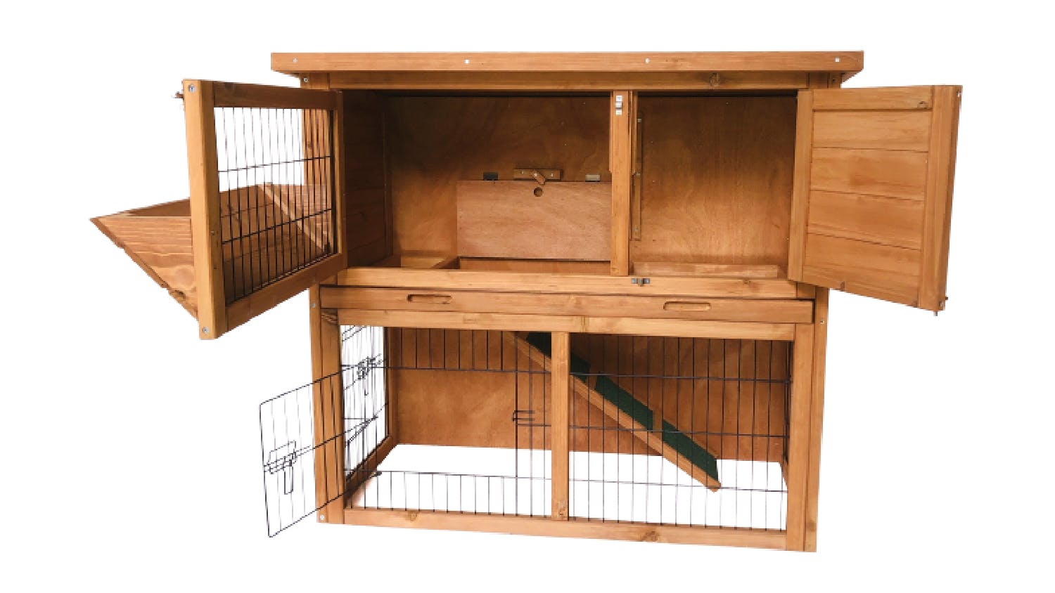 TSB Living Outdoor Rabbit Hutch 2 Door 90cm - Wood