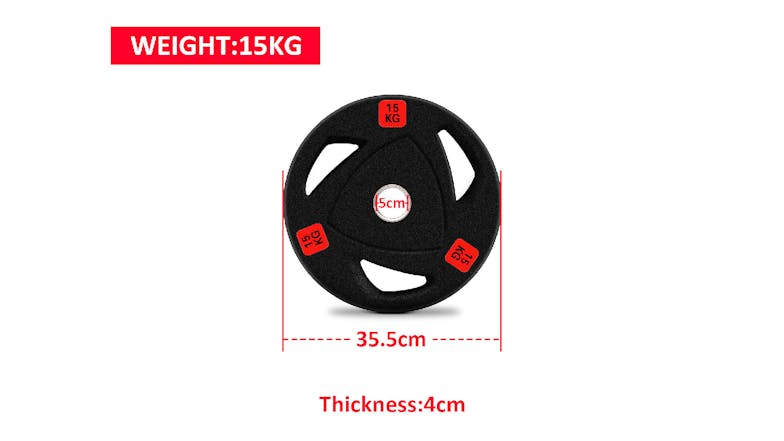 PROTRAIN Rubber Coated Weight Plate 15kg 2pcs.