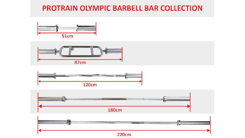 PROTRAIN Olympic Barbell Bar w/ Collars