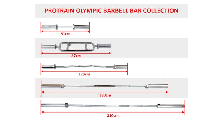 PROTRAIN Olympic EZ Curl Bar with Collars