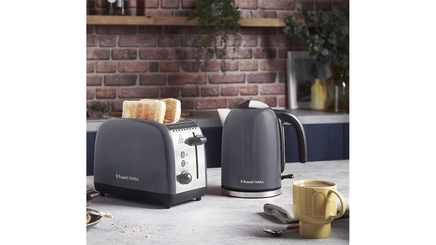 Russell Hobbs Colours Plus 2 Slice Toaster Grey Harvey Norman New