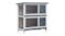 NNEVL Outdoor Rabbit Hutch 4 Door 90cm - Grey Wood