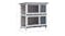 NNEVL Outdoor Rabbit Hutch 4 Door 90cm - Grey Wood