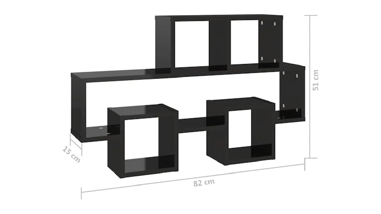NNEVL Wall Shelves Car-Shaped  82 x 15 x 51cm - Gloss Black