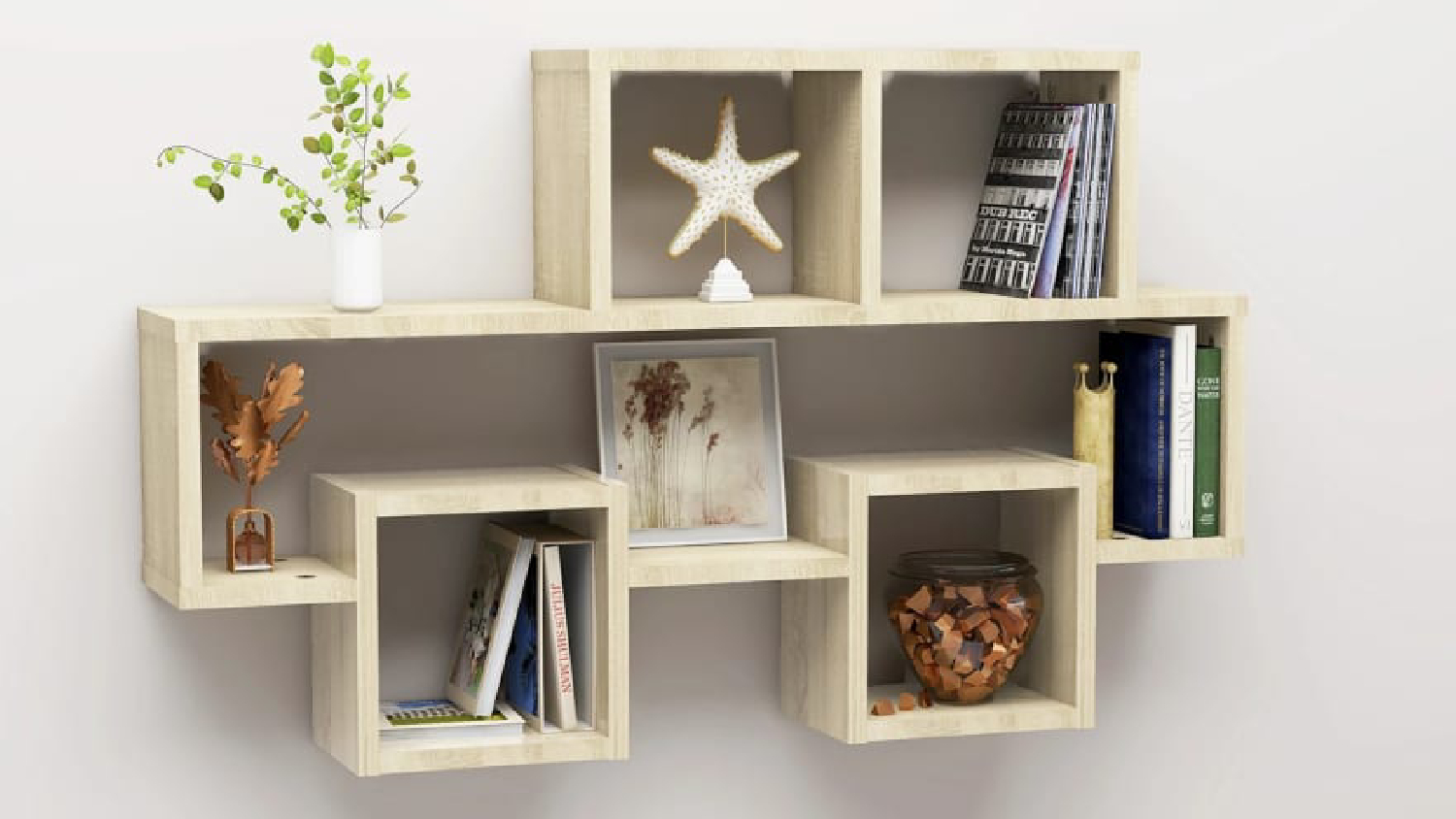 NNEVL Car-Shaped Wall Shelves 82 x 15 x 51cm - Sonoma Oak