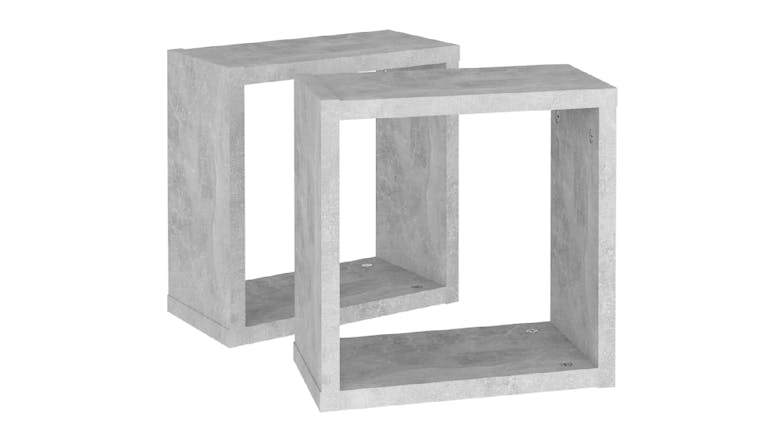 NNEVL Wall Shelves Floating Cube 2pcs. 30 x 15 x 30 - Concrete Grey