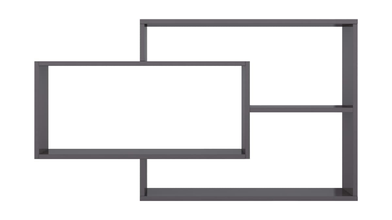 NNEVL Wall Shelves 104 x 20 x 58.5cm in a sleek gloss grey colour