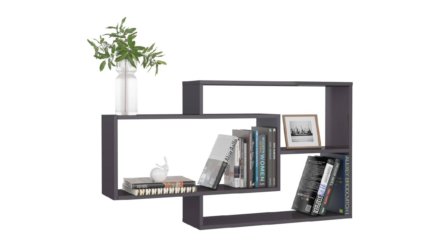 NNEVL Wall Shelves 104 x 20 x 58.5cm - Gloss Grey