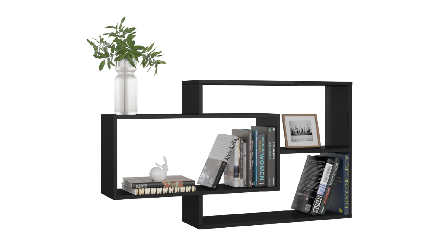 NNEVL Wall Shelves 104 x 20 x 58.5cm - Gloss Black