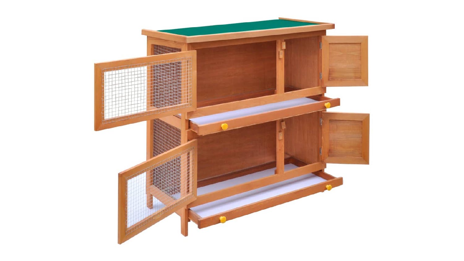 NNEVL Outdoor Rabbit Hutch 4 door 90cm - Wood