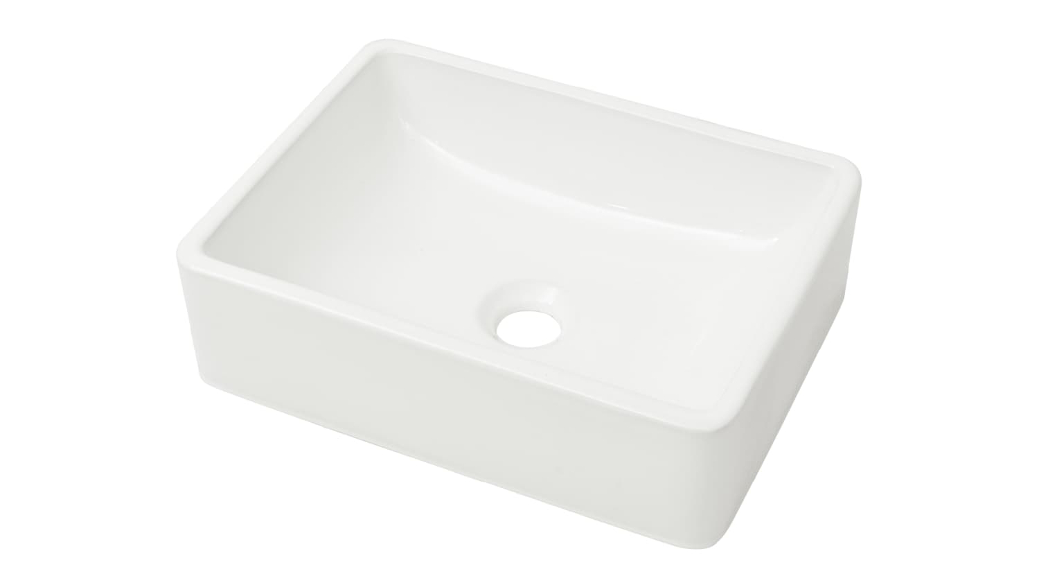 NNEVL Rounded Rectangle Ceramic Basin 41 x 30 x 12cm - White
