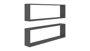 NNEVL Wall Shelves Floating Rectangle 2pcs. 100 x 15 x 30 - Grey