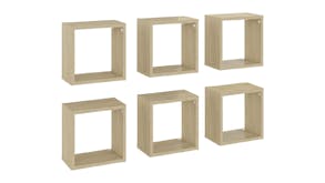 NNEVL Wall Shelves Floating Cube 6pcs. 26 x 15 x 26cm - Sonoma Oak