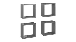 NNEVL Wall Shelves Floating Cube 4pcs. 30 x 15 x 30cm - Gloss Grey