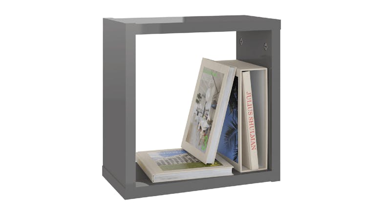 NNEVL Wall Shelves Floating Cube 4pcs. 30 x 15 x 30cm - Gloss Grey