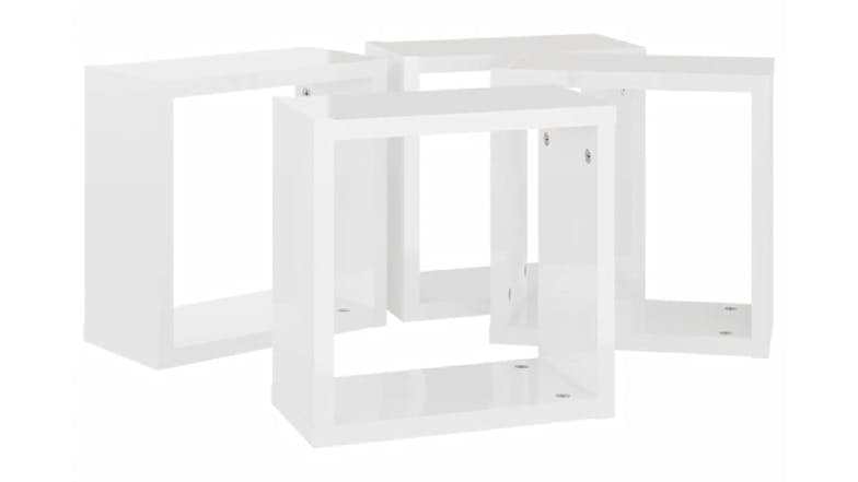 NNEVL Wall Shelves Floating Cube 4pcs. 30 x 15 x 30cm - Gloss White
