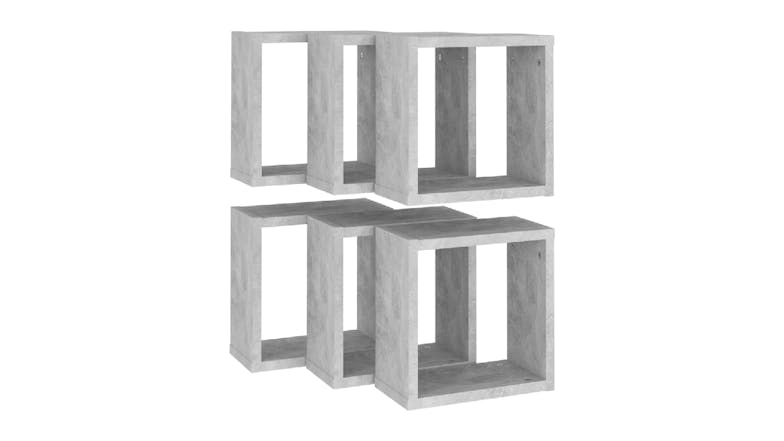 NNEVL Wall Shelves Floating Cube 6pcs. 30 x 15 x 30 - Concrete Grey