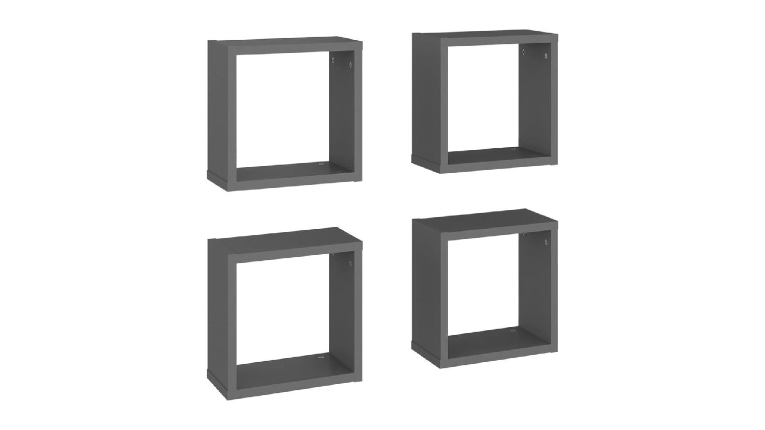 NNEVL Wall Shelves Floating Cube 4pcs. 30 x 15 x 30cm Grey Harvey