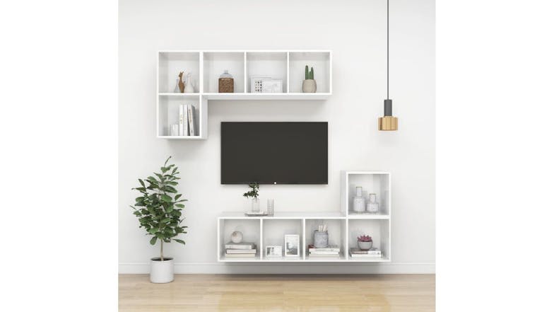 NNEVL Wall Cabinet 2pcs. 37 x 37 x 37cm - Gloss White