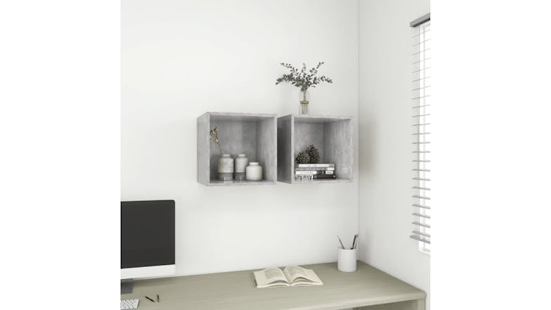 NNEVL Wall Cabinet 2pcs. 37 x 37 x 37cm - Concrete Grey