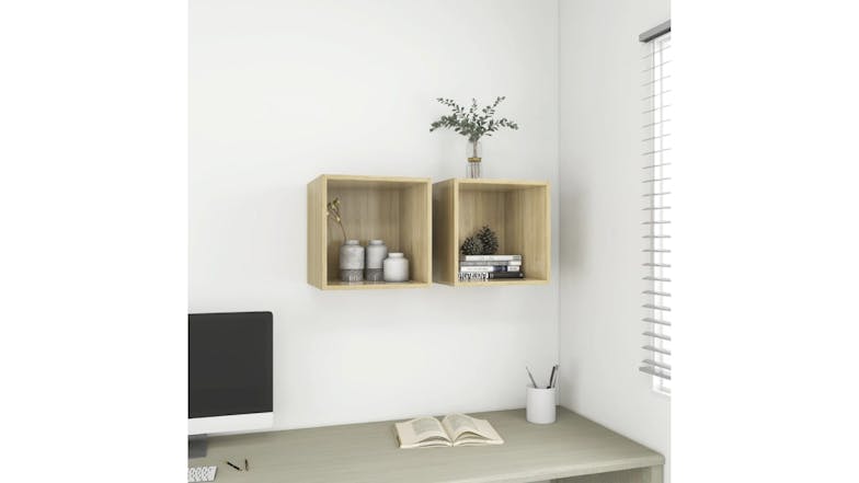 NNEVL Wall Cabinet 2pcs. 37 x 37 x 37cm - Sonoma Oak