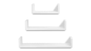 NNEVL Wall Shelves U-Shape Floating 3pcs. - White