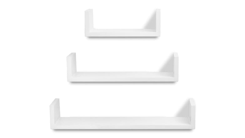 NNEVL Wall Shelves U-Shape Floating 6pcs. - White