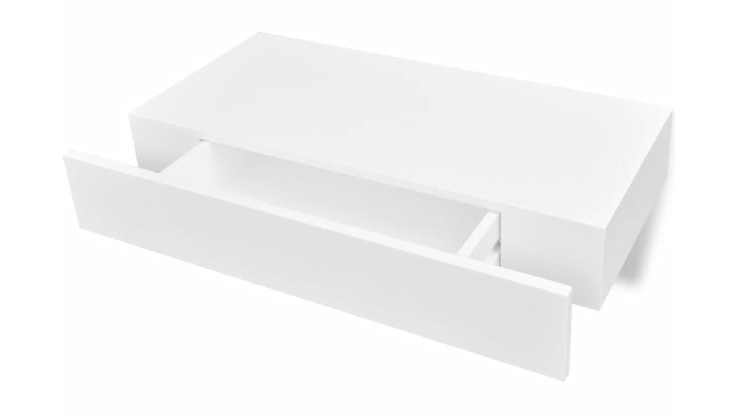 NNEVL Wall Mounted Shelf Drawer 48 x 25 x 8cm - White