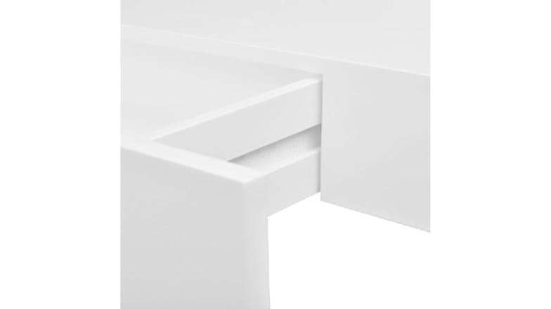 NNEVL Wall Mounted Shelf Drawer 48 x 25 x 8cm - White