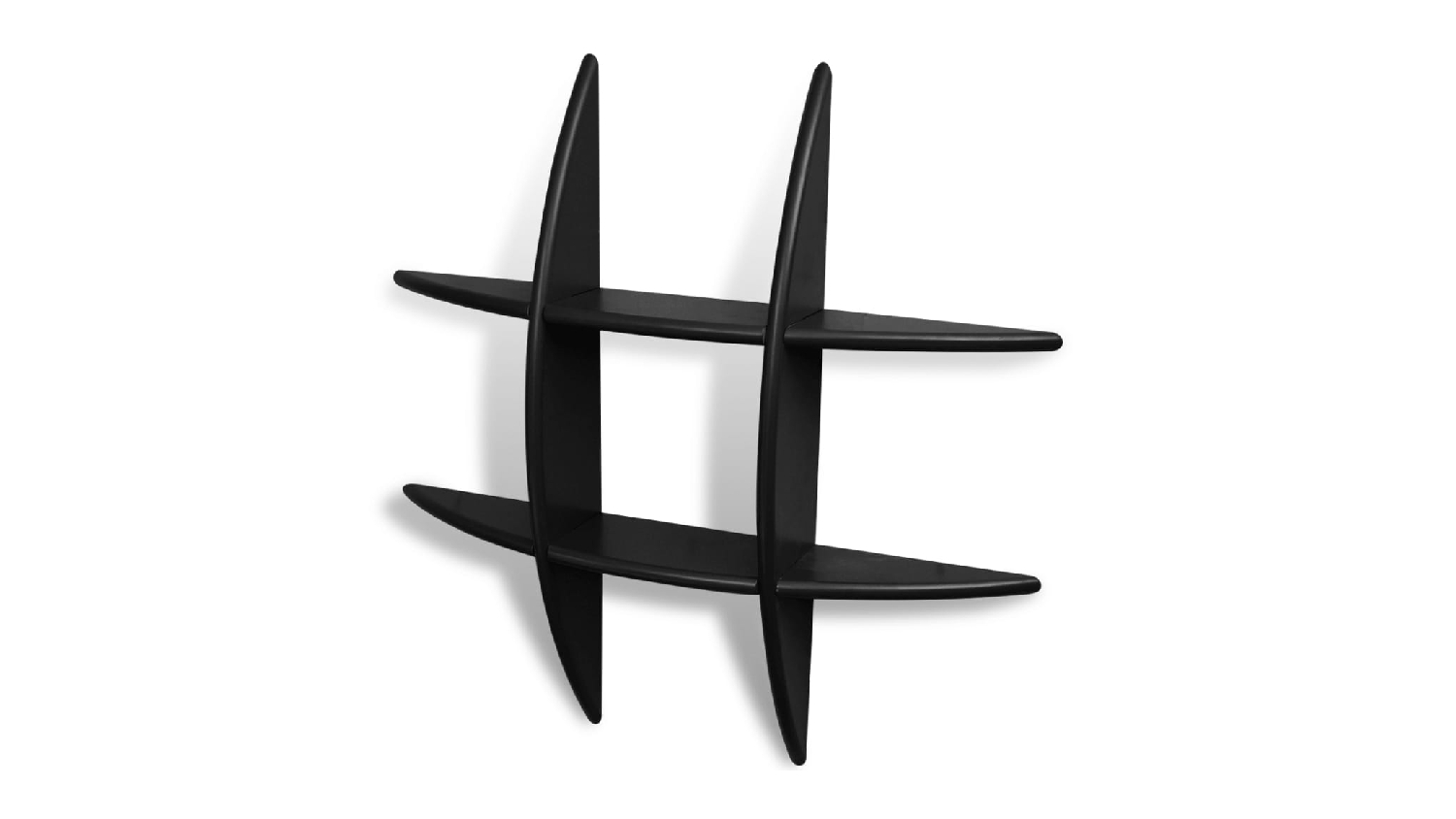 NNEVL Wall Shelf Floating Grid Display 60 x 11 x 60cm Black Harvey