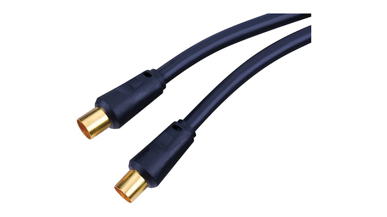 Vanco Bluejet PAL Male to F-Type RG6 Plug Coaxial TV Antenna Cable - 1.8m Length