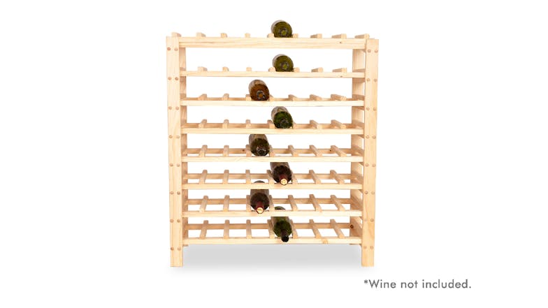 TSB Living 64 Bottle Wood Wine Rack - Light Wood