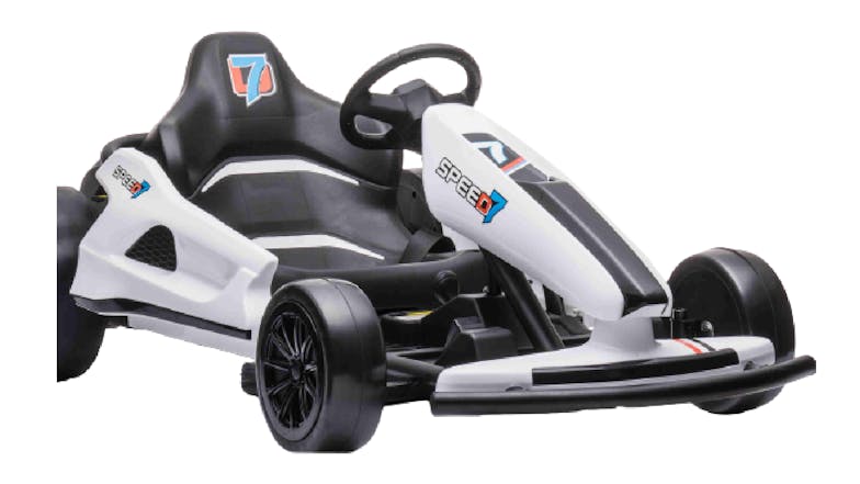 TSB Living Kids' Electric Go Kart with Drift Capability - White